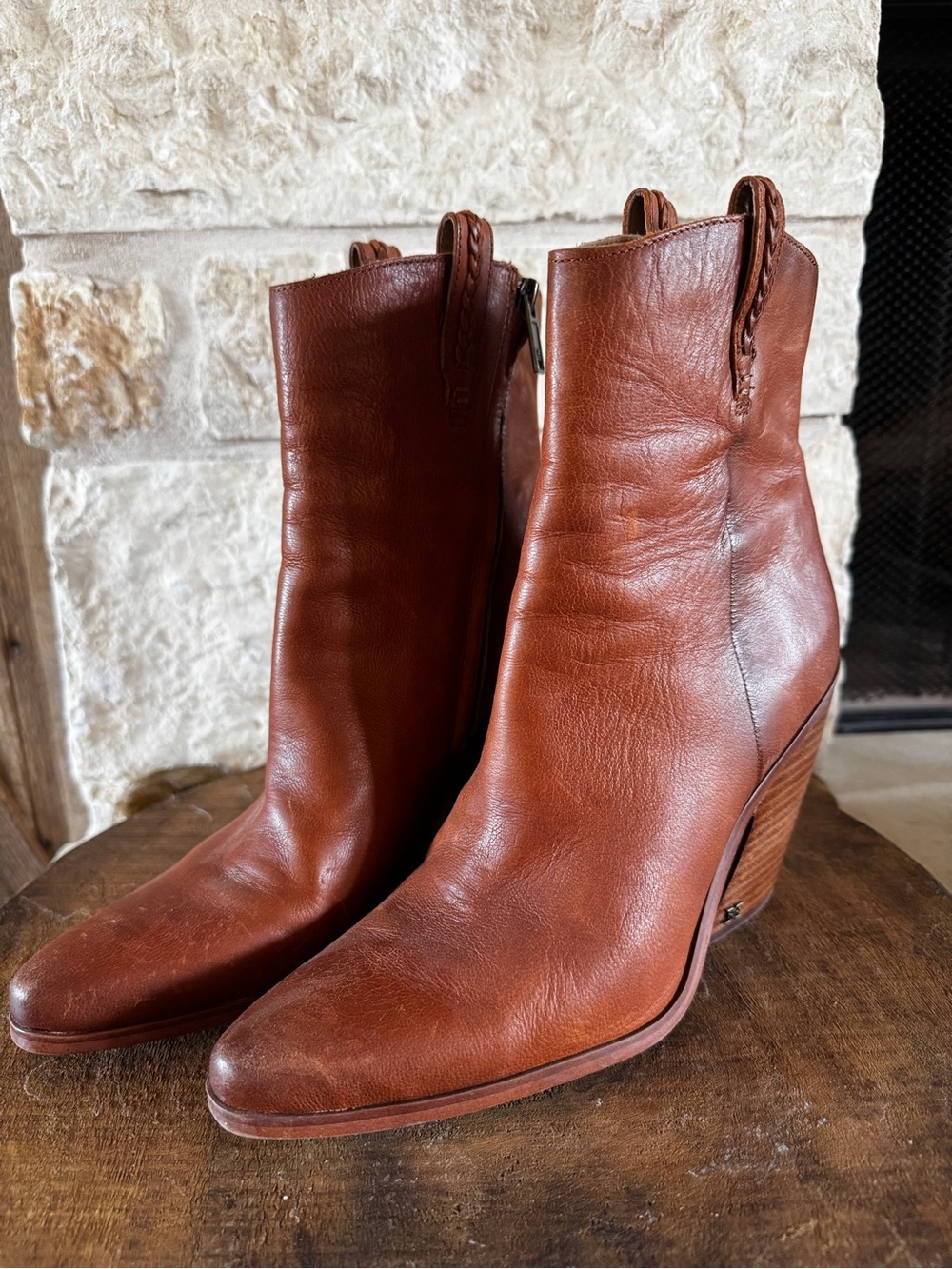 Sam Edelman Brown Leather Ankle Boots
